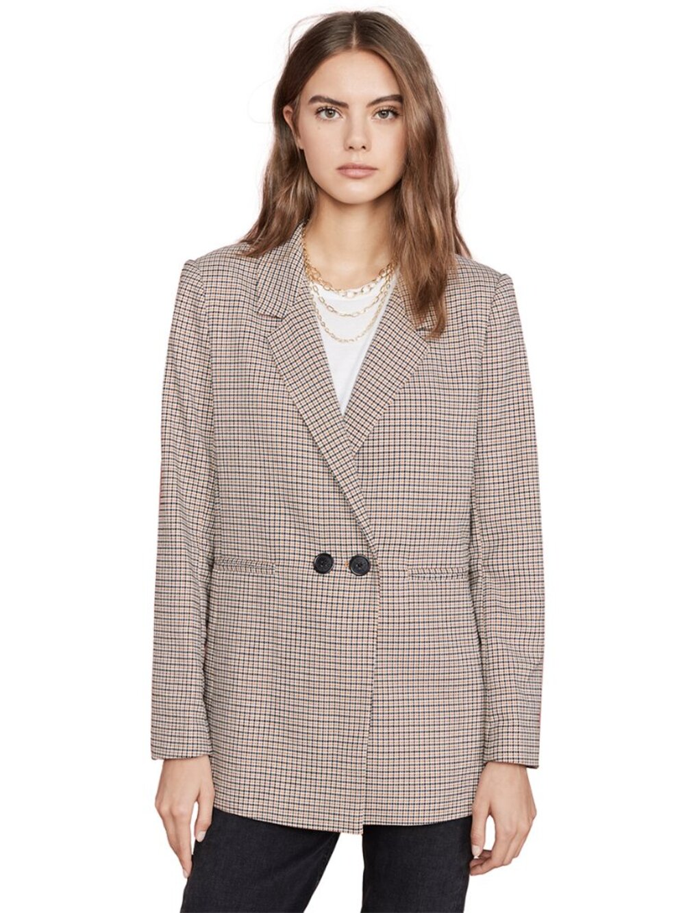 Anine Bing Madeline Houndstooth Blazer - XS